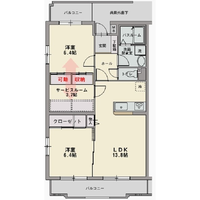 田方郡函南町仁田のマンションの間取り