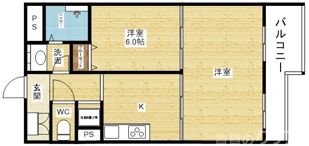 【大阪市東淀川区東中島のマンションの間取り】