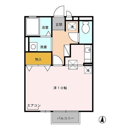 津市雲出本郷町のアパートの間取り