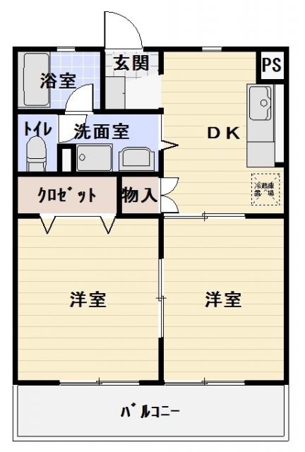 静岡市葵区東千代田のマンションの間取り