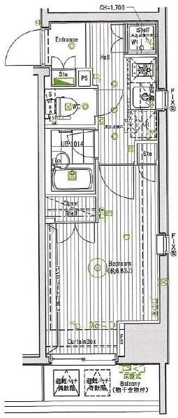 横浜市港北区新横浜のマンションの間取り