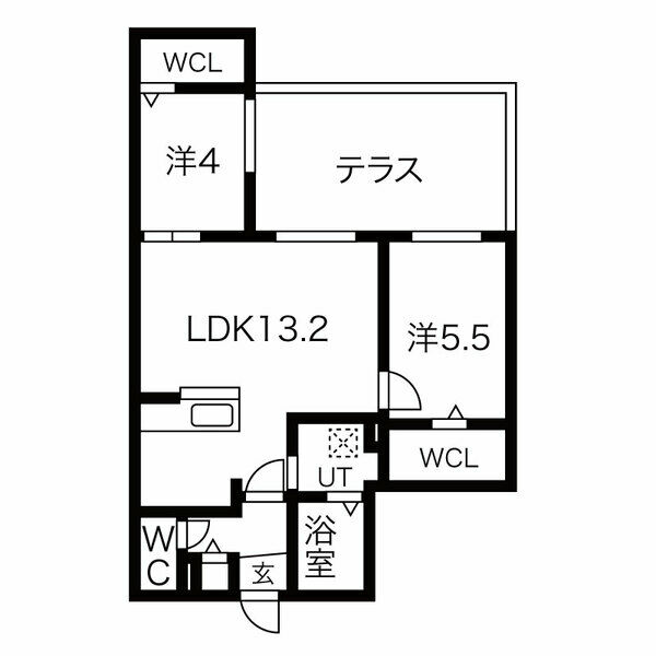 ブランシャールAS北16条Nの間取り