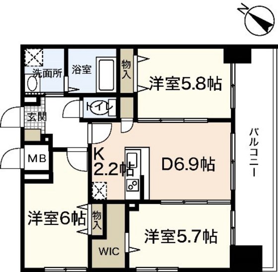 【サムティレジデンス平和大通りの間取り】