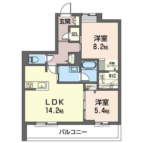 オカバ姫路青山シャーメゾンの間取り