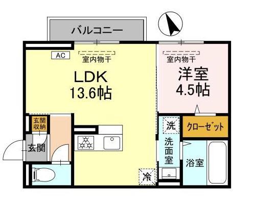 東広島市西条町寺家のアパートの間取り