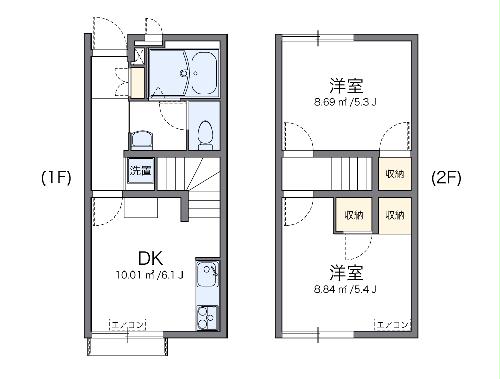 レオパレスベルヴィ旭ヶ丘の間取り