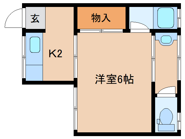 奈良市青野町のアパートの間取り