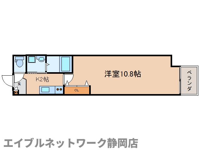 静岡市葵区伝馬町のマンションの間取り