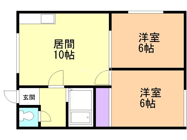 札幌市手稲区西宮の沢四条のアパートの間取り