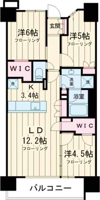 多摩市鶴牧のマンションの間取り