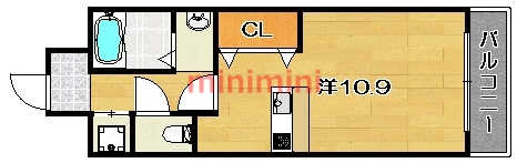 【高槻市富田町のマンションの間取り】