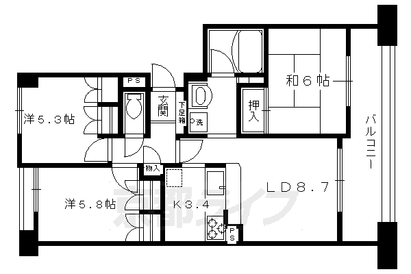 パインフィールド洛西の間取り