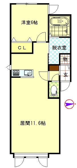 旭川市曙一条のアパートの間取り