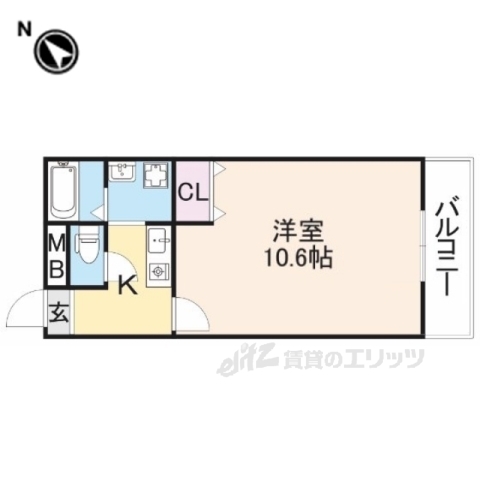 枚方市走谷のアパートの間取り