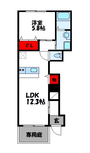 ベルエキップエム飯塚の間取り