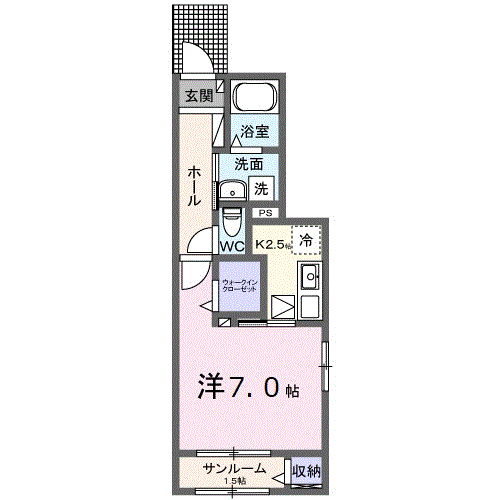 広島市安佐南区緑井のアパートの間取り