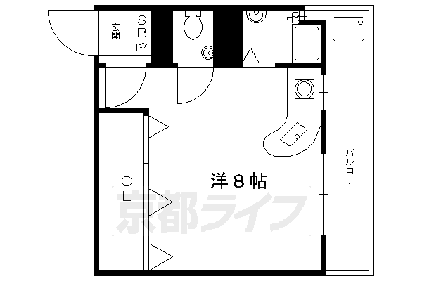 京都市上京区高徳寺町のマンションの間取り