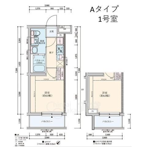 大阪市東淀川区上新庄のマンションの間取り