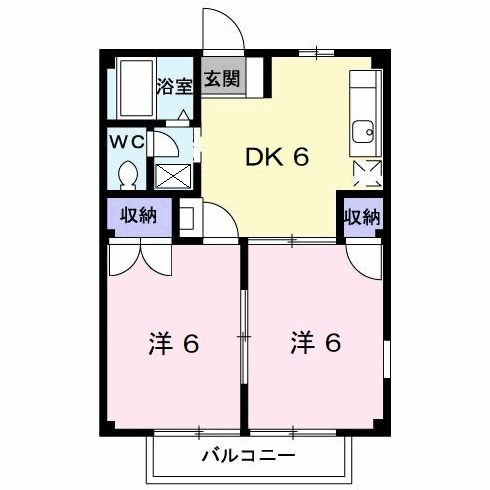 北九州市小倉南区上貫のアパートの間取り