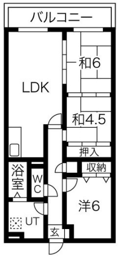 姫路市飾磨区今在家のマンションの間取り