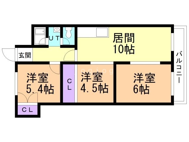 札幌市白石区南郷通のマンションの間取り