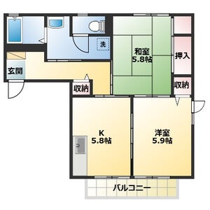 大阪市平野区喜連東のアパートの間取り