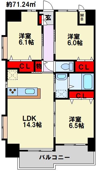 TGボナール浅川台 A棟の間取り