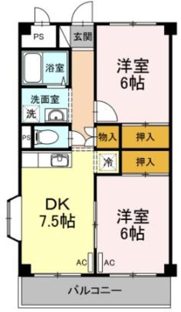 【厚木市愛甲のマンションの間取り】