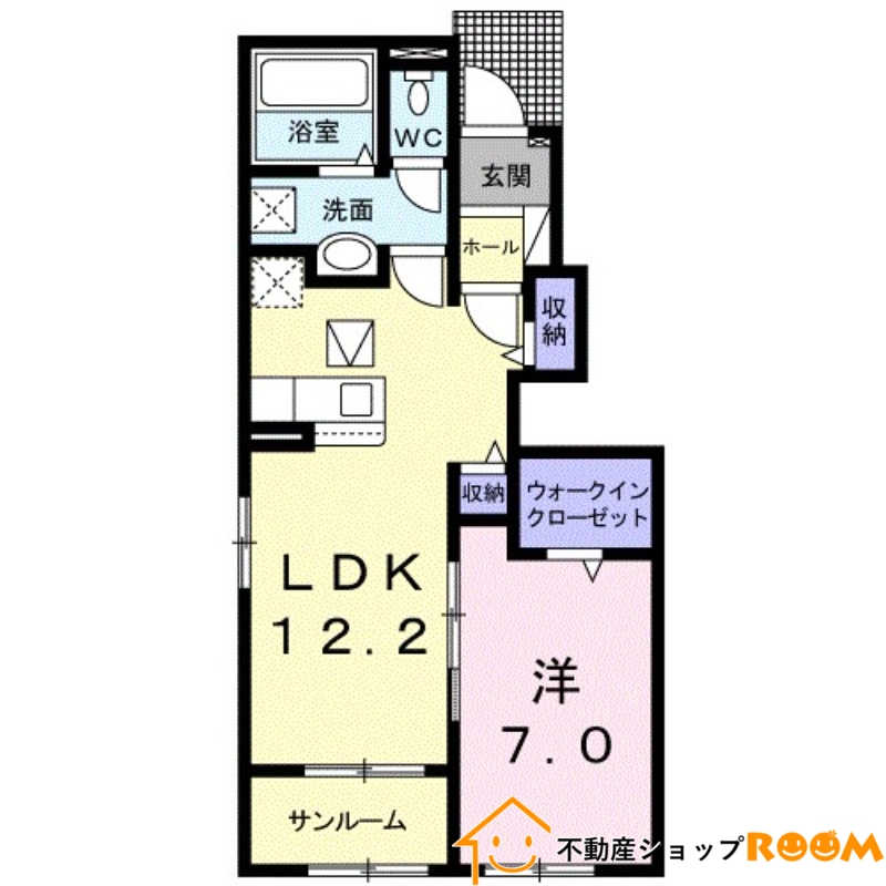 八女郡広川町大字新代のアパートの間取り