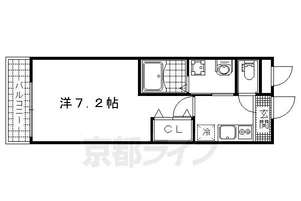 京都市伏見区深草向畑町のアパートの間取り