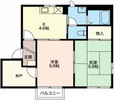 塩尻市大門三番町のアパートの間取り