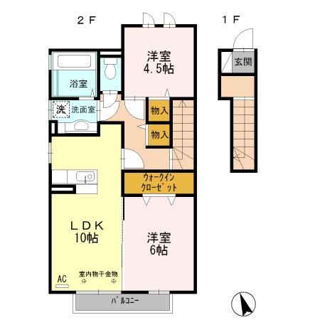 海部郡蟹江町大字蟹江新田のアパートの間取り