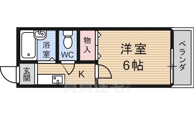 京都市伏見区深草谷口町のアパートの間取り