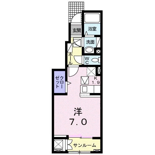 木田郡三木町大字池戸のアパートの間取り