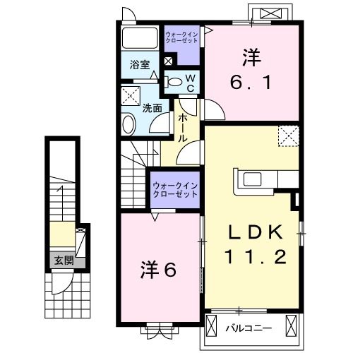 メゾン　ド　ヴァンベールＡの間取り