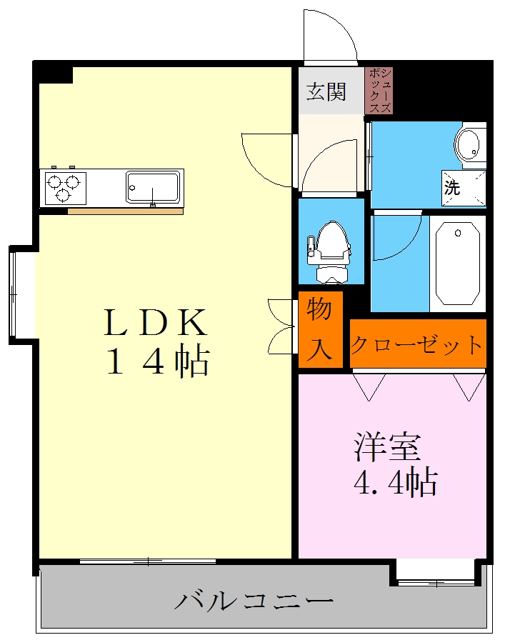 熊本市中央区出水のマンションの間取り