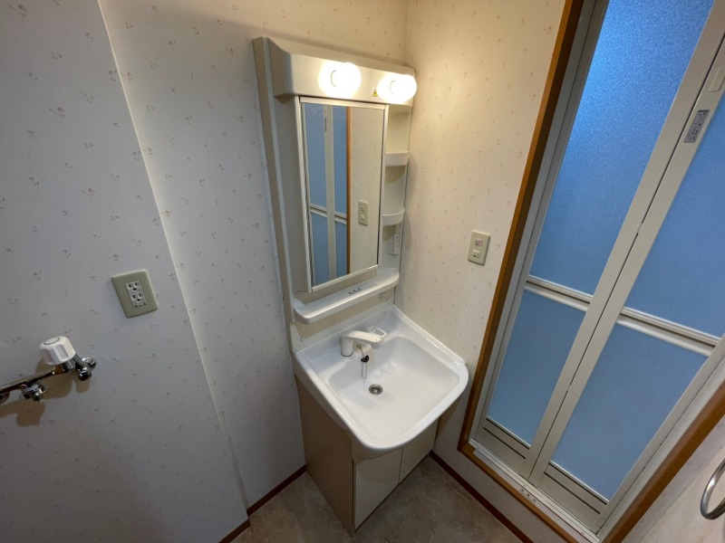 洗面設備　シャンプードレッサー。身支度はここでばっちりですね。
