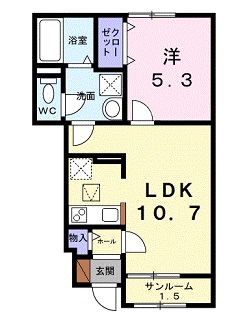 シャトーKINKI Aの間取り写真