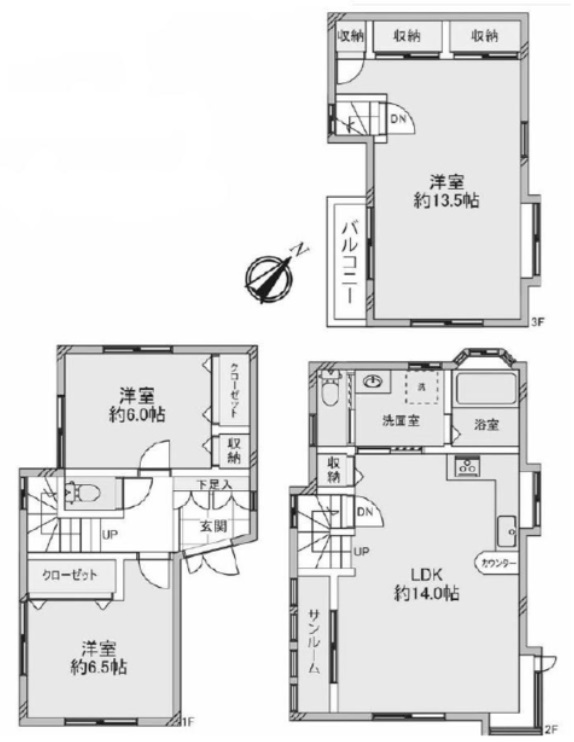 江原町3丁目戸建の間取り写真