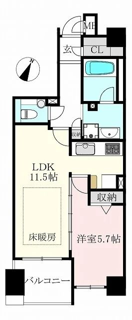 東急目黒線 西小山駅 徒歩3分 10階建 築24年の間取り写真