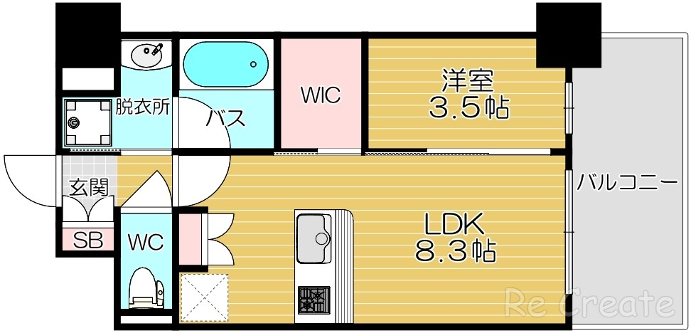 リヴェント難波ウエストの間取り写真