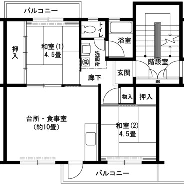 神戸市須磨区北落合のマンションの間取り