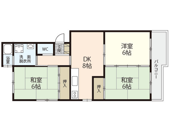 広島市西区井口台のマンションの間取り