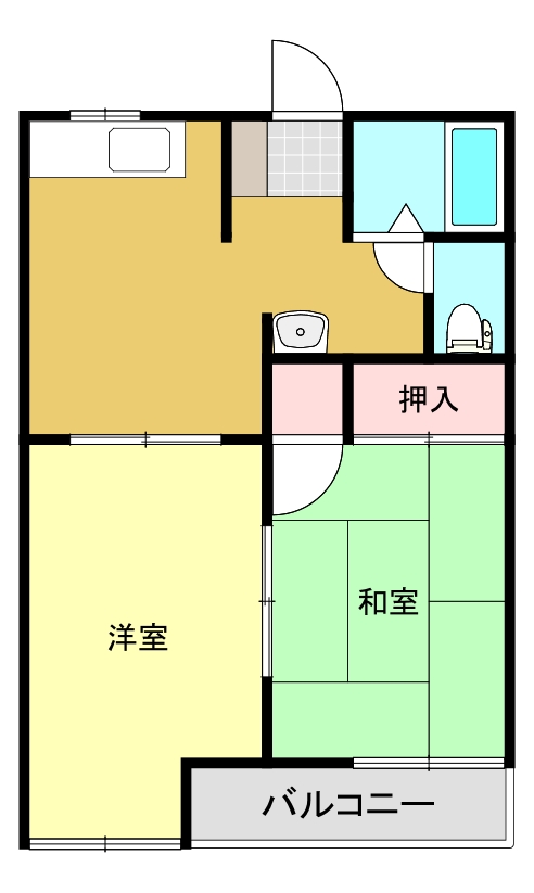 北真舟コートBの間取り