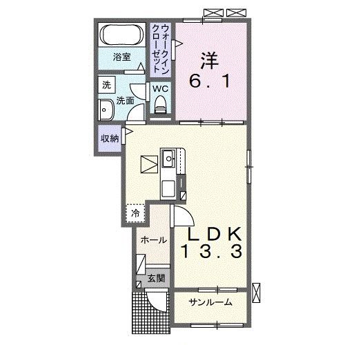 取手市谷中のアパートの間取り