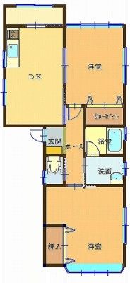 長岡市悠久町のアパートの間取り