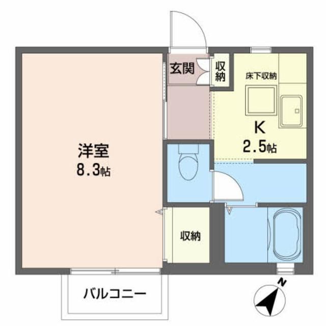 仙台市宮城野区中野のアパートの間取り