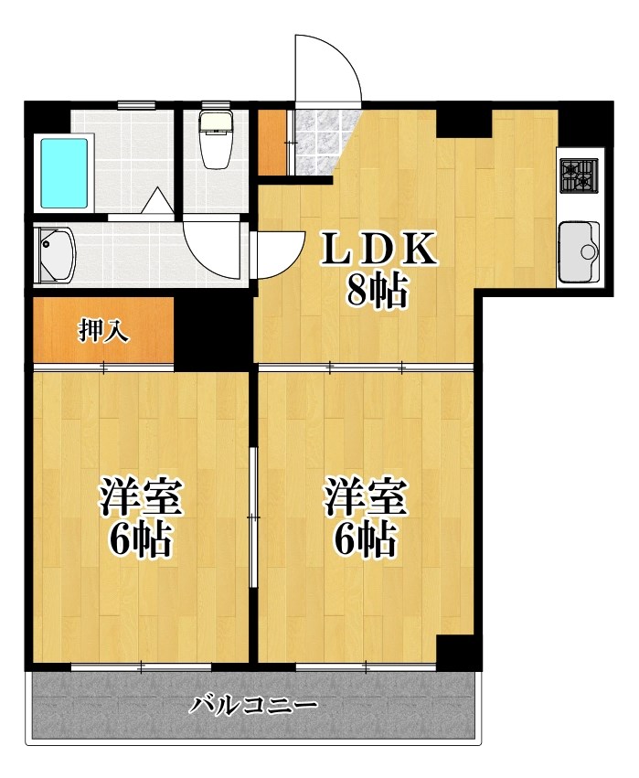 川崎市川崎区京町のマンションの間取り