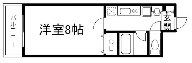 京都市下京区坊門町のマンションの間取り