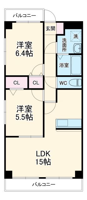 名古屋市守山区小幡宮ノ腰のマンションの間取り